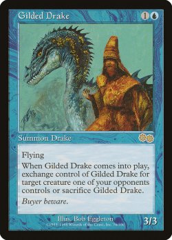 画像1: 金粉のドレイク/Gilded Drake (USG/青R/英/通常/EX+) ※詳細要確認