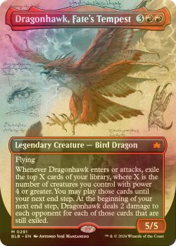 画像1: [FOIL] 運命の大嵐、ドラゴンホーク/Dragonhawk, Fate's Tempest (全面アート版) 【英語版】 [BLB-赤MR]