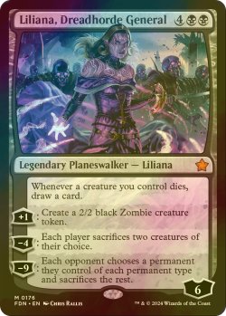 画像1: [FOIL] 戦慄衆の将軍、リリアナ/Liliana, Dreadhorde General 【英語版】 [FDN-黒MR]