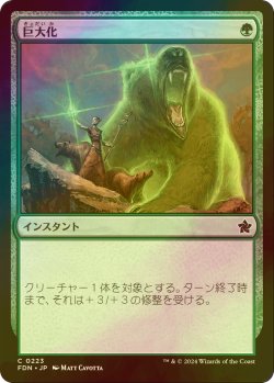 画像1: [FOIL] 巨大化/Giant Growth 【日本語版】 [FDN-緑C]