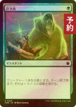 画像1: [FOIL] 巨大化/Giant Growth 【日本語版】 [FDN-緑C] (予約B)