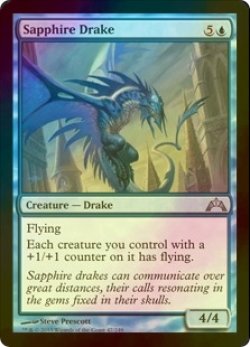 画像1: [FOIL] サファイアのドレイク/Sapphire Drake 【英語版】 [GTC-青U]