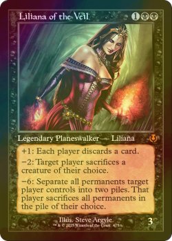 画像1: [FOIL] ヴェールのリリアナ/Liliana of the Veil (旧枠) 【英語版】 [INR-黒MR]