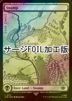 画像1: [FOIL] 沼/Swamp No.717 (全面アート版・サージ仕様) 【英語版】 [LTR-土地C]