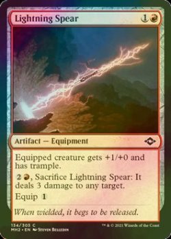 画像1: [FOIL] 稲妻の槍/Lightning Spear 【英語版】 [MH2-赤C]