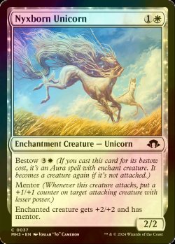 画像1: [FOIL] ニクス生まれの一角獣/Nyxborn Unicorn 【英語版】 [MH3-白C]