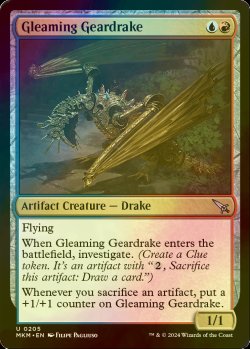 画像1: [FOIL] 煌く機械ドレイク/Gleaming Geardrake 【英語版】 [MKM-金U]