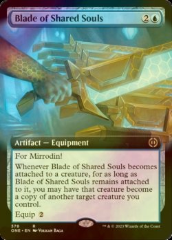 画像1: [FOIL] 共同魂の刃/Blade of Shared Souls (拡張アート版) 【英語版】 [ONE-青R]