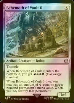 画像1: [FOIL] Vault 0のベヒモス/Behemoth of Vault 0 No.127 【英語版】 [PIP-灰U]