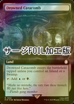 画像1: [FOIL] 水没した地下墓地/Drowned Catacomb No.1022 (拡張アート版・サージ仕様) 【英語版】 [PIP-土地R]