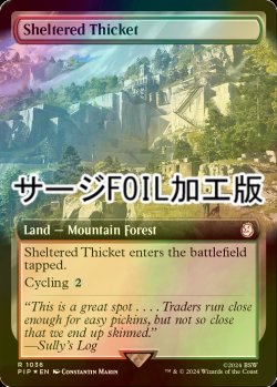 画像1: [FOIL] 隠れた茂み/Sheltered Thicket No.1036 (拡張アート版・サージ仕様) 【英語版】 [PIP-土地R]