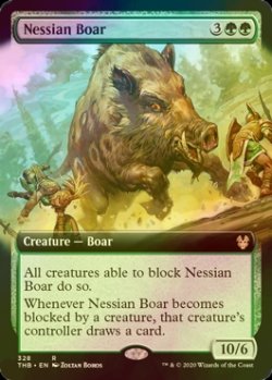 画像1: [FOIL] ネシアンの猪/Nessian Boar (拡張アート版) 【英語版】 [THB-緑R]