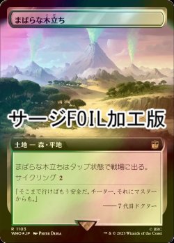 画像1: [FOIL] まばらな木立ち/Scattered Groves No.1103 (拡張アート版・サージ仕様) 【日本語版】 [WHO-土地R]