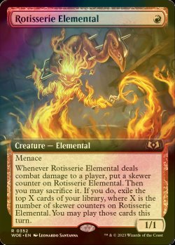 画像1: [FOIL] ロティサリーの精/Rotisserie Elemental (拡張アート版) 【英語版】 [WOE-赤R]