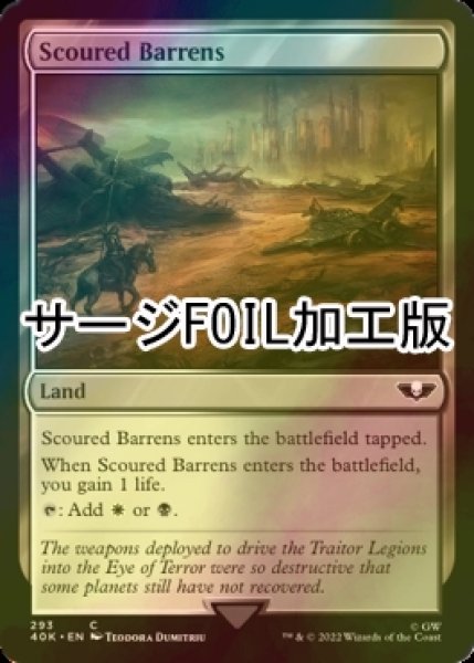 画像1: [FOIL] 磨かれたやせ地/Scoured Barrens (サージ仕様) 【英語版】 [40K-土地C] (1)