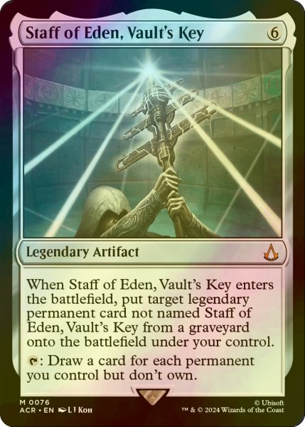 画像1: [FOIL] 宝物庫の鍵、エデンの杖/Staff of Eden, Vault's Key 【英語版】 [ACR-灰MR] (1)