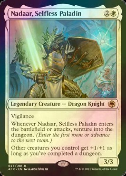 画像1: [FOIL] 無私のパラディン、ナダール/Nadaar, Selfless Paladin 【英語版】 [AFR-白R] (1)