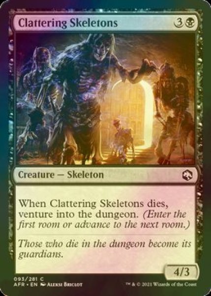 画像1: [FOIL] かたつく骸骨/Clattering Skeletons 【英語版】 [AFR-黒C] (1)