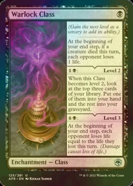 画像1: [FOIL] ウォーロック・クラス/Warlock Class 【英語版】 [AFR-黒U] (1)