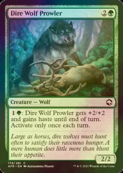 画像1: [FOIL] うろつくダイア・ウルフ/Dire Wolf Prowler 【英語版】 [AFR-緑C] (1)