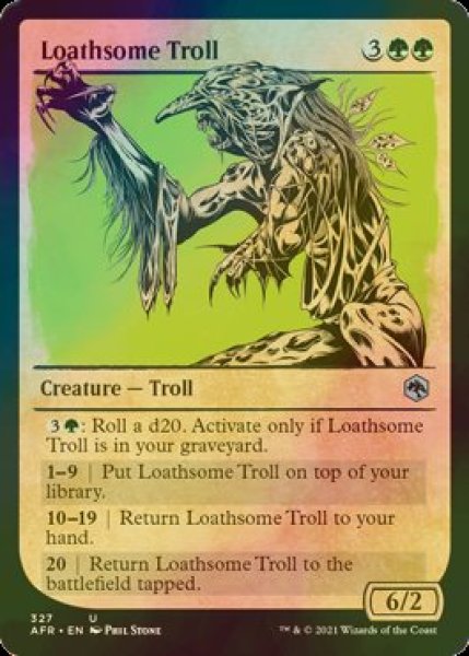 画像1: [FOIL] 毒々しいトロール/Loathsome Troll (ショーケース版) 【英語版】 [AFR-緑U] (1)