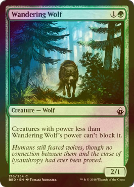 画像1: [FOIL] さまよう狼/Wandering Wolf 【英語版】 [BBD-緑C] (1)