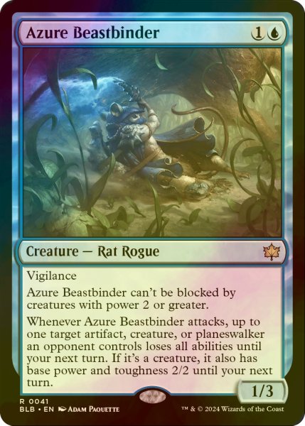 画像1: [FOIL] 群青の獣縛り/Azure Beastbinder 【英語版】 [BLB-青R] (1)