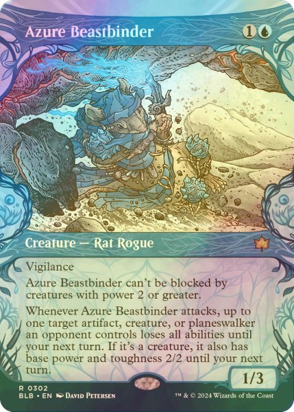 画像1: [FOIL] 群青の獣縛り/Azure Beastbinder (ショーケース版) 【英語版】 [BLB-青R] (1)