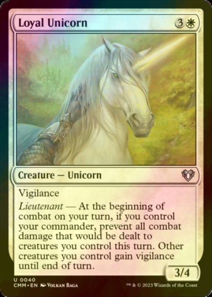 画像1: [FOIL] 忠実なユニコーン/Loyal Unicorn 【英語版】 [CMM-白U] (1)