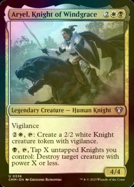 画像1: [FOIL] ウィンドグレイスの騎士、アルイェール/Aryel, Knight of Windgrace 【英語版】 [CMM-金U] (1)