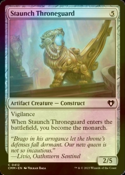 画像1: [FOIL] 堅牢な玉座守り/Staunch Throneguard 【英語版】 [CMM-灰C] (1)