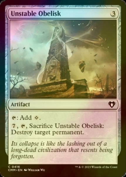 画像1: [FOIL] 不安定なオベリスク/Unstable Obelisk 【英語版】 [CMM-灰C] (1)