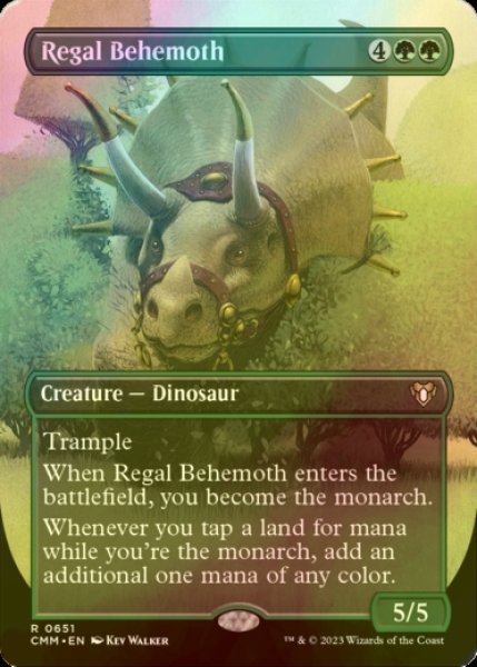 画像1: [FOIL] 絢爛なビヒモス/Regal Behemoth (全面アート・海外産ブースター版) 【英語版】 [CMM-緑R] (1)