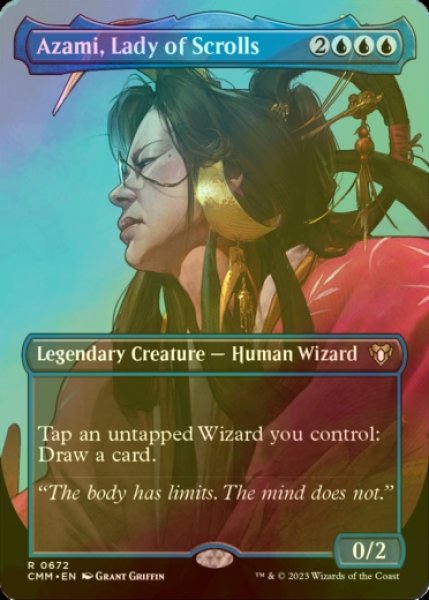 画像1: [FOIL] 巻物の君、あざみ/Azami, Lady of Scrolls (全面アート・海外産ブースター版) 【英語版】 [CMM-青R] (1)