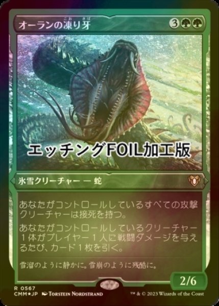 画像1: [FOIL] オーランの凍り牙/Ohran Frostfang (エッチング仕様) 【日本語版】 [CMM-緑R] (1)