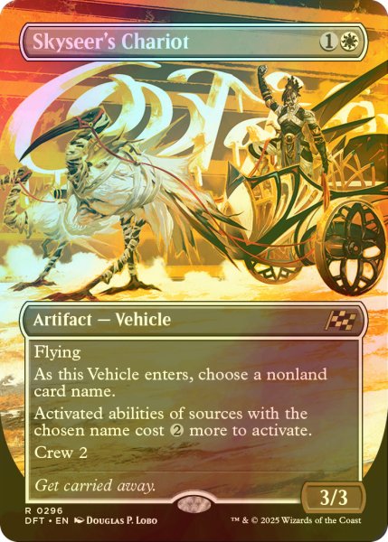 画像1: [FOIL] 空見の戦車/Skyseer's Chariot (全面アート版) 《特価品》 【英語版】 [DFT-白R] (1)