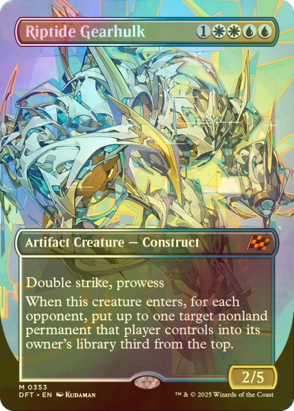 画像1: [FOIL] 激浪の機械巨人/Riptide Gearhulk (全面アート版) 《特価品》 【英語版】 [DFT-金MR] (1)