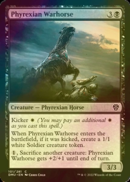 画像1: [FOIL] ファイレクシアの軍馬/Phyrexian Warhorse 【英語版】 [DMU-黒C] (1)