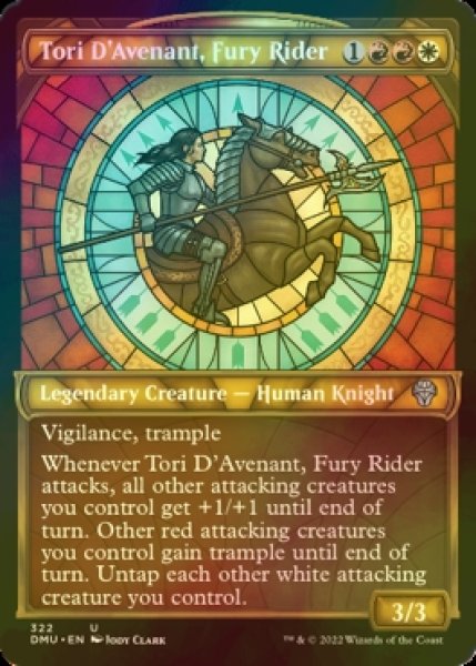 画像1: [FOIL] 憤怒の乗り手、アヴナントのトーリ/Tori D'Avenant, Fury Rider (ショーケース版) 【英語版】 [DMU-金U] (1)