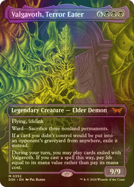 画像1: [FOIL] 恐怖を喰うもの、ヴァルガヴォス/Valgavoth, Terror Eater (全面アート・海外産ブースター版) 【英語版】 [DSK-黒MR] (1)