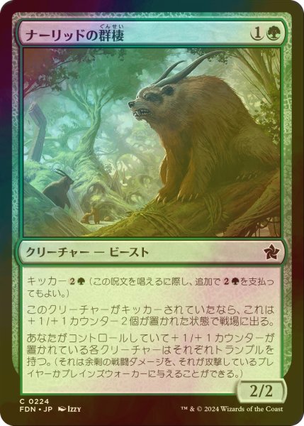 画像1: [FOIL] ナーリッドの群棲/Gnarlid Colony 【日本語版】 [FDN-緑C] (1)