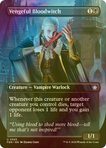 画像1: [FOIL] 復讐に燃えた血術師/Vengeful Bloodwitch (全面アート版) 【英語版】 [FDN-黒U] (1)