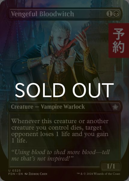 画像1: [FOIL] 復讐に燃えた血術師/Vengeful Bloodwitch (全面アート版) 【英語版】 [FDN-黒U] (予約B) (1)