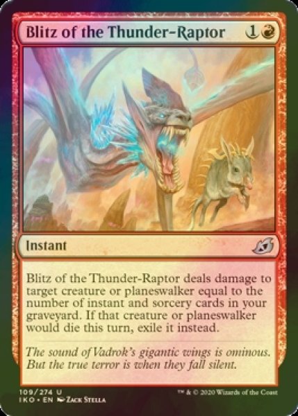 画像1: [FOIL] 雷猛竜の襲撃/Blitz of the Thunder-Raptor 【英語版】 [IKO-赤U] (1)