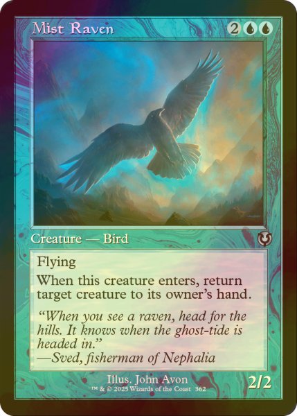 画像1: [FOIL] 霧鴉/Mist Raven (旧枠) 【英語版】 [INR-青U] (1)