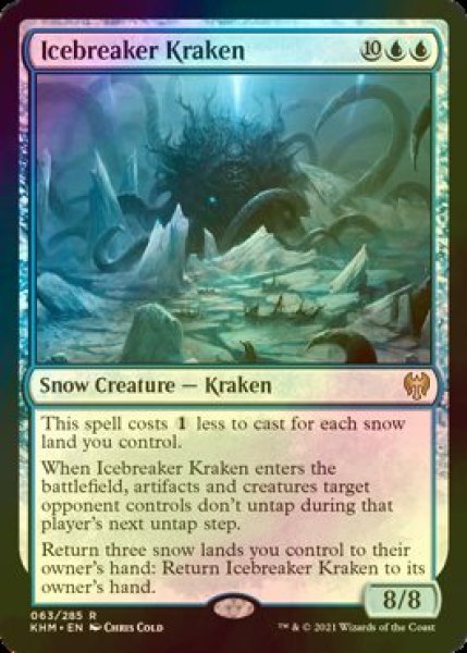 画像1: [FOIL] 氷砕きのクラーケン/Icebreaker Kraken 【英語版】 [KHM-青R] (1)