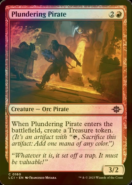 画像1: [FOIL] 略奪する海賊/Plundering Pirate 【英語版】 [LCI-赤C] (1)