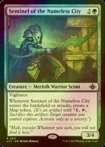 画像1: [FOIL] 名もなき都市の歩哨/Sentinel of the Nameless City 【英語版】 [LCI-緑R] (1)