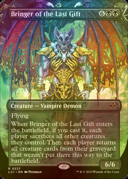 画像1: [FOIL] 最後の贈り物の運び手/Bringer of the Last Gift (全面アート・海外産ブースター版) 【英語版】 [LCI-黒R] (1)