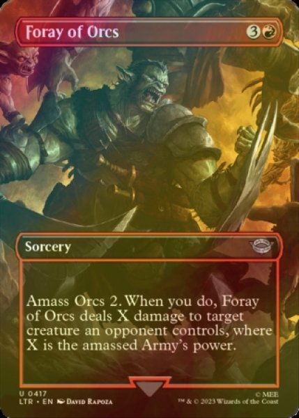 画像1: [FOIL] オークの急襲/Foray of Orcs (全面アート版) 【英語版】 [LTR-赤U] (1)